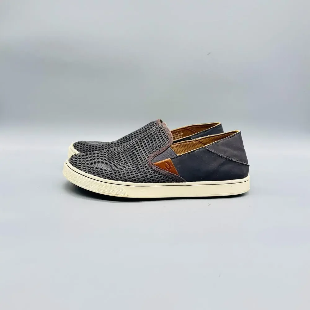 OluKai Shoes Womens 7.5 Gray Mesh Pehuea Slip On Walking Sneakers Comfort Casual